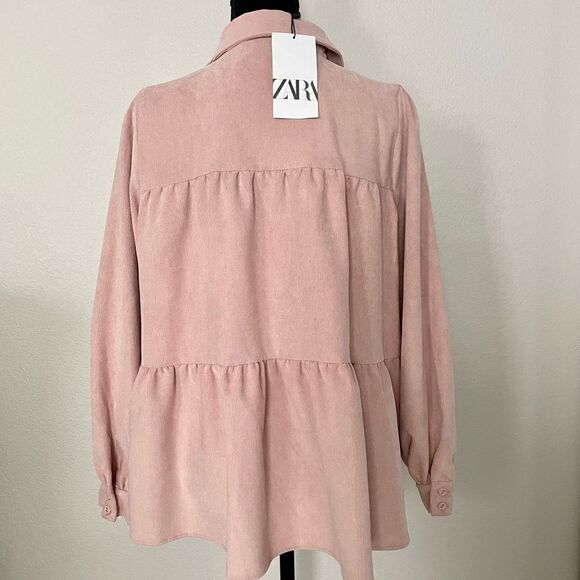 NWT Zara Tiered Corduroy Shirt - Picture 9 of 11